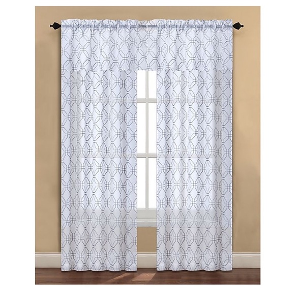 🆕 2 Arratez Sheer Window Curtain Panels & Valance - Picture 1 of 4